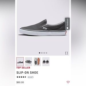 Women’s dark grey slip on vans